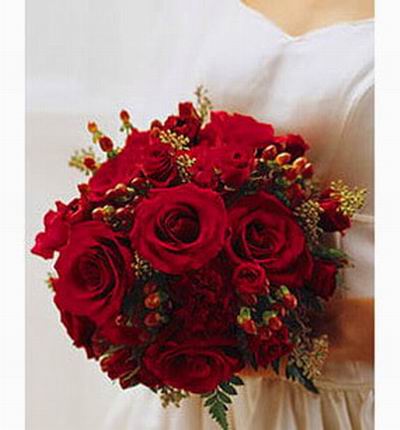 12 red Rose wedding bouquet